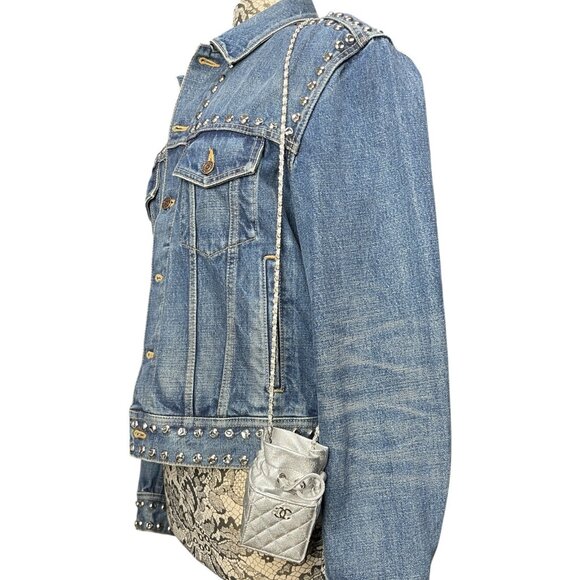 CHANEL Mini Shoulder Quilted Chain Bag Bucket Square *FULL SET Box Dust Bag Tags - Picture 6 of 12